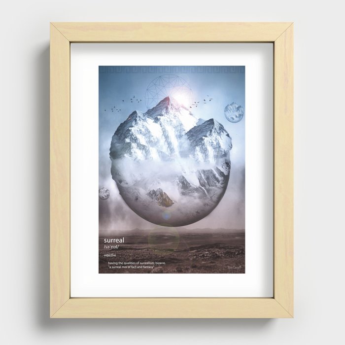 Surreal Mountain Print  Recessed Framed Print