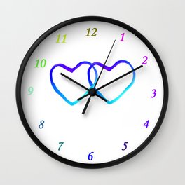 Blue Heart Wall Clock