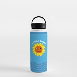 Partly Sunny Sunflower - Blue Sky Blue Water Bottle