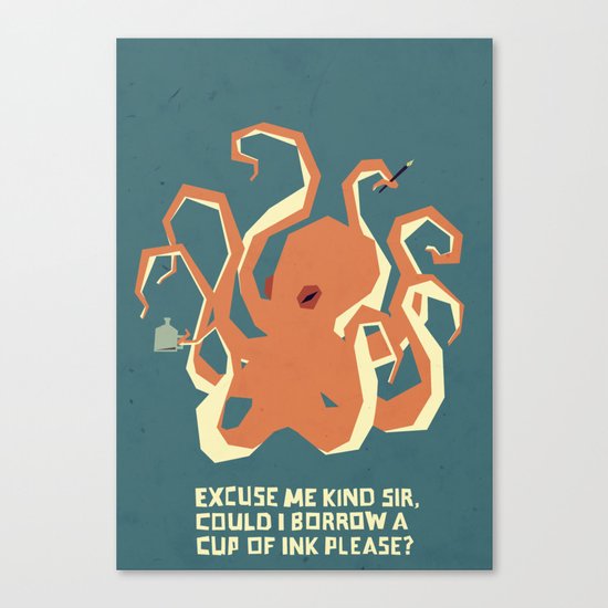 O is for Octopus Canvas Print