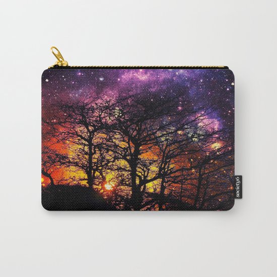 Black Trees Orange Purple Halloween Space Carry-All Pouch