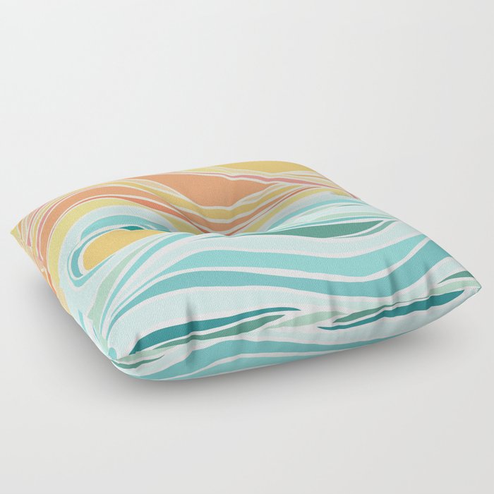 Sea and Sky Abstract Landscape Floor Pillow