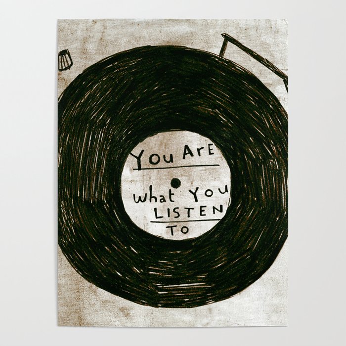you are what you listen to, GRUNGE Poster