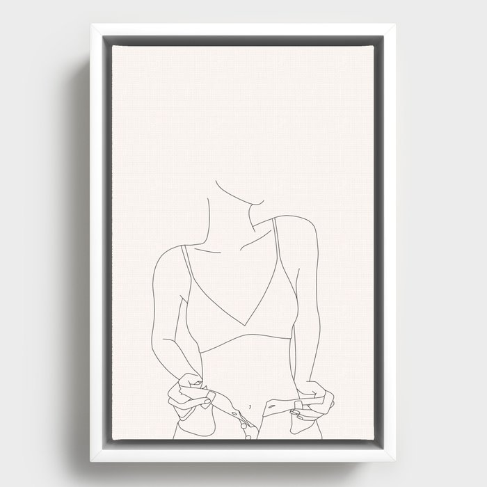 Minimalist Fashion Illustration - Luna Framed Canvas