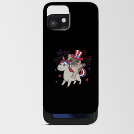 Cat With Unicorn For Fourth Of July Fireworks iPhone Card Case