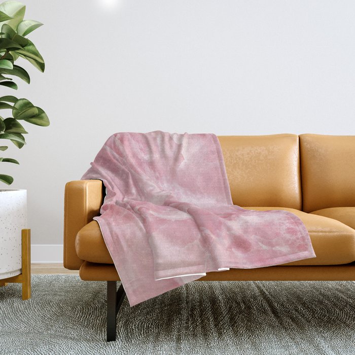 Pink Onyx Marble Throw Blanket