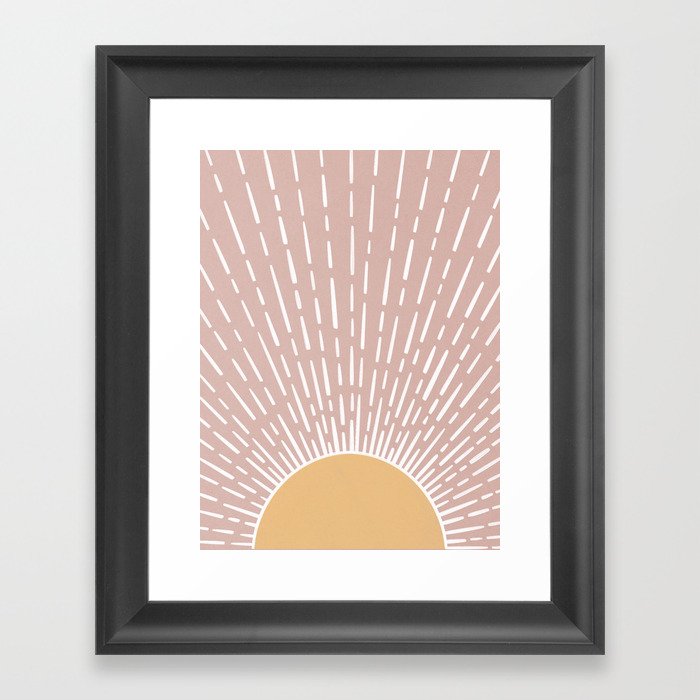Geometric Sun Framed Art Print