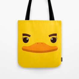 Duck Flat creative logo on yellow background Tote Bag