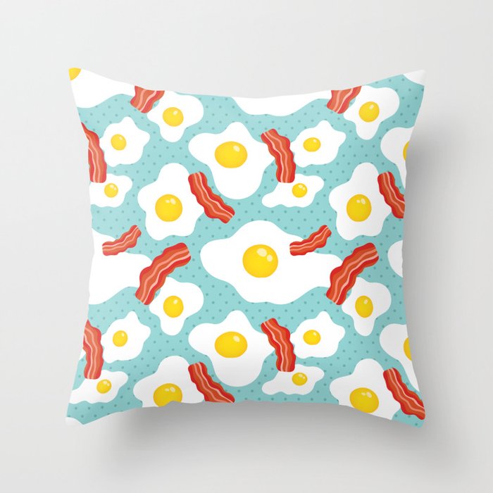 Eggs and bacon Throw Pillow
