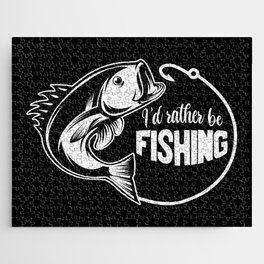 I'd Rather Be Fishing Funny Saying Jigsaw Puzzle