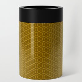 Large Golden Orange Honeycomb Bee Hive Geometric Hexagonal Design Can Cooler