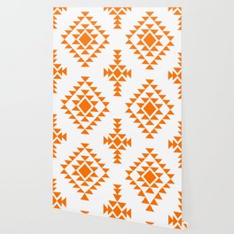 Orange Native American Tribal Pattern Wallpaper