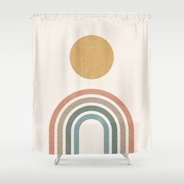 Mid-Century Modern Rainbow Shower Curtain