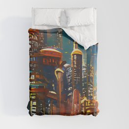 Skyline from the Future Duvet Cover