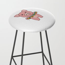 Autism Awareness Month Puzzel Heart Pig Bar Stool