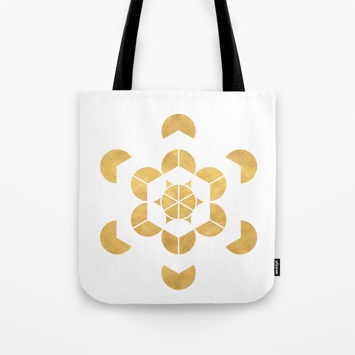 HEXAHEDRON CUBE sacred geometry Tote Bag