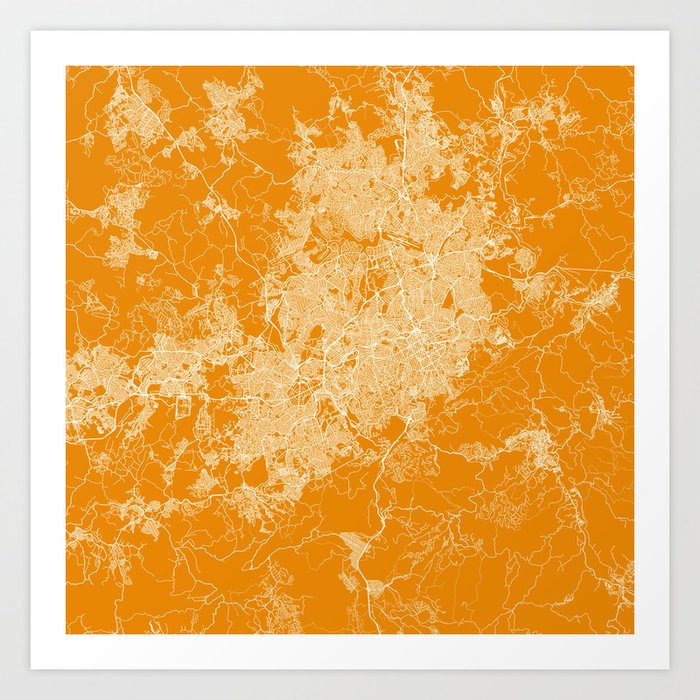 Brazil, Belo Horizonte - Authentic Map Art Print