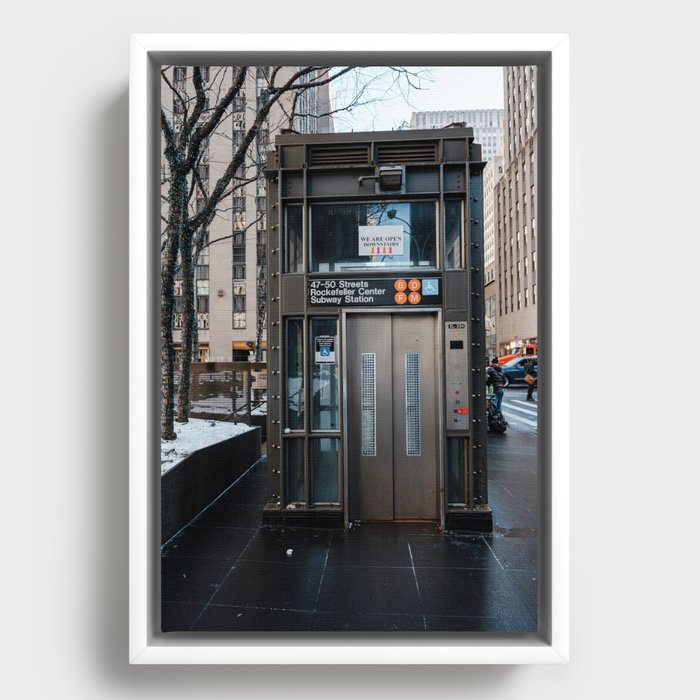 New York City Subway Stop Framed Canvas