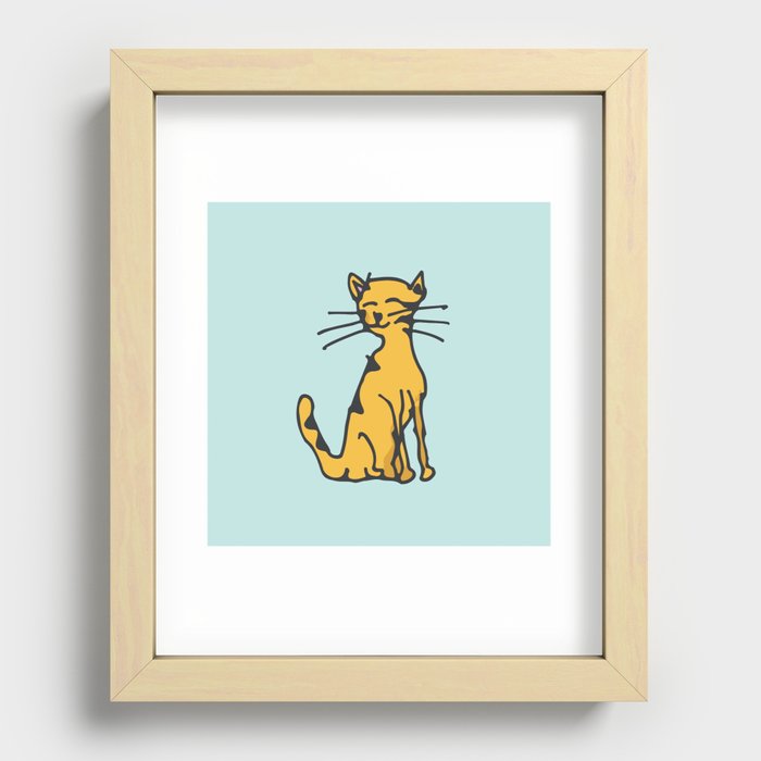 Cute cat sitting Recessed Framed Print