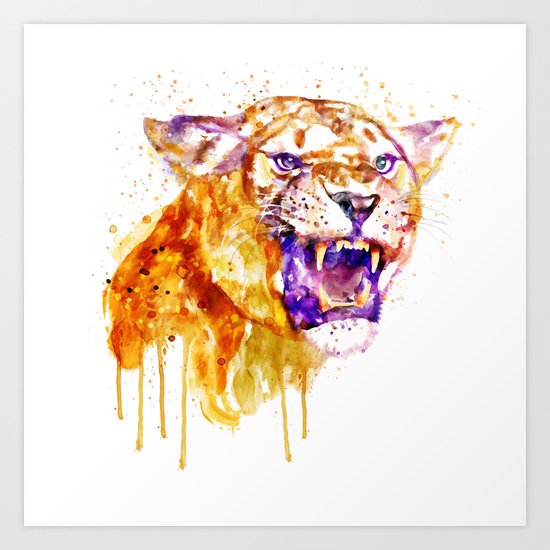 Angry Lioness Art Print