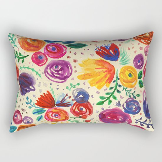 Summer Fruits Floral Rectangular Pillow