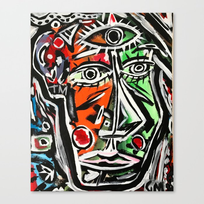 Untitiled - Abstract portrait painting Canvas Print