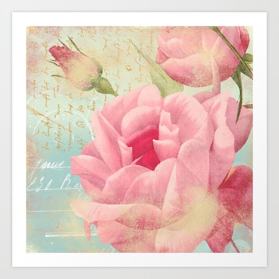Vintage flowers #13 Art Print