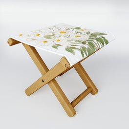 white rose bouquet  watercolor and ink  Folding Stool