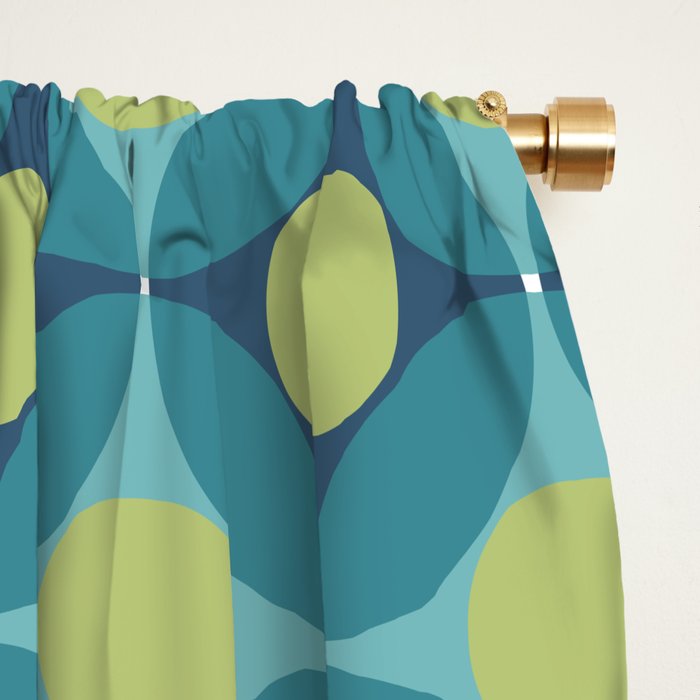 Geometric Circle Pattern Mid Century Modern Retro Blue