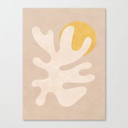 Abstract Shapes Botanical - Neutral Beige Canvas Print