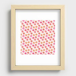 Tennis Balls / Coral / Pink / Pattern Watercolor Recessed Framed Print