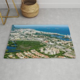 Brazil Photography - Overview Over Bertioga By The Blue Ocean Shore Area & Throw Rug