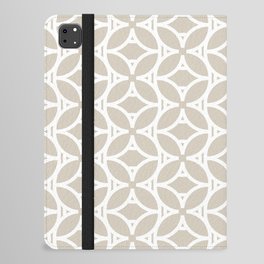 Beige and White Tessellation Line Pattern 37 Pairs DE 2022 Trending Color Bay Salt DET642 iPad Folio Case
