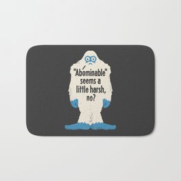 Not Cool Bath Mat | Yeti, Holiyay, Abominablesnowman, Illustration, Winter, Cute, Cryptozoology, Christmas, Funny, Graphicdesign 