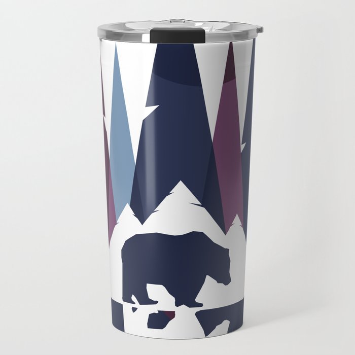Geometric Mountain Forest Stainless Steel Double Wall Camp Mug