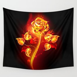 Fire Rose Wall Tapestry