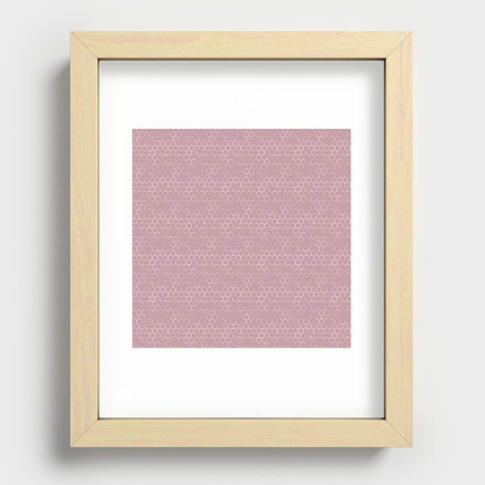 Rose Gold Honeycomb Pattern Recessed Framed Print