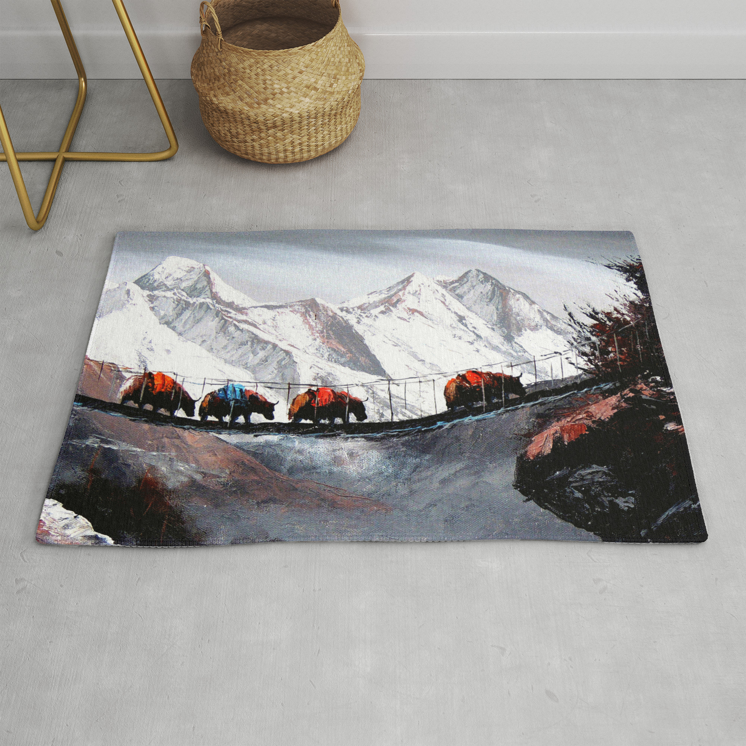 Herd Of Mountain Yaks Himalaya Rug By Whimsyart Society6