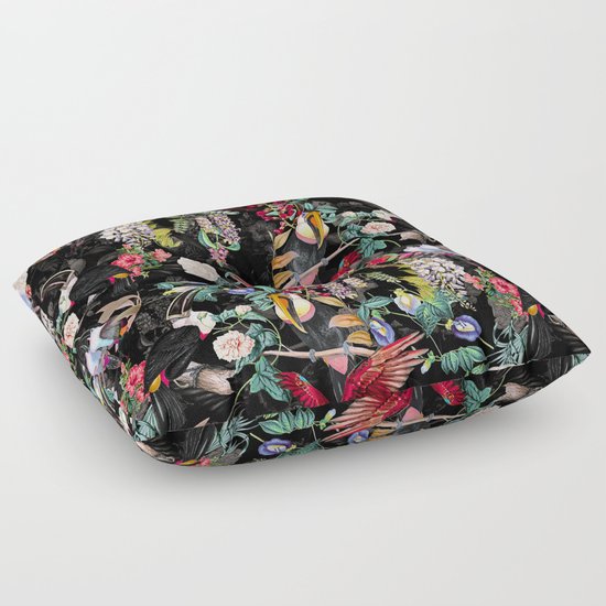 Floral and Birds IX Floor Pillow