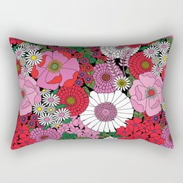 Vintage Florals Geranium Rectangular Pillow