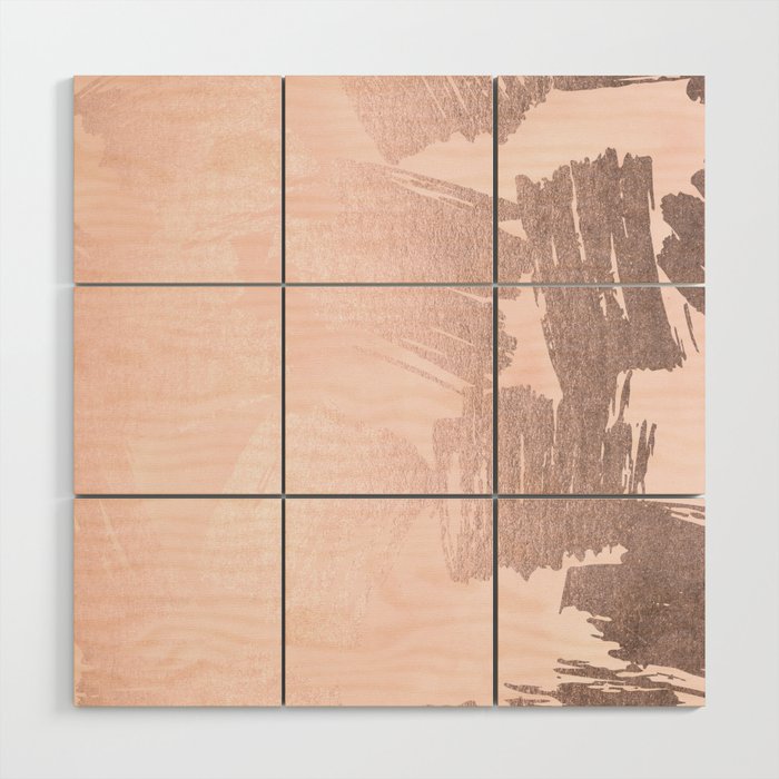 Rose Gold Pastel Pink Paint Brush Wood Wall Art By Naturemagick Rose Gold Pastel Pink Paint Brush Wood Wall Art