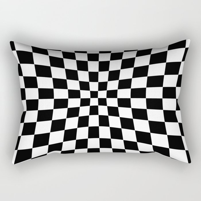 Black Check or Checked Background. Rectangular Pillow