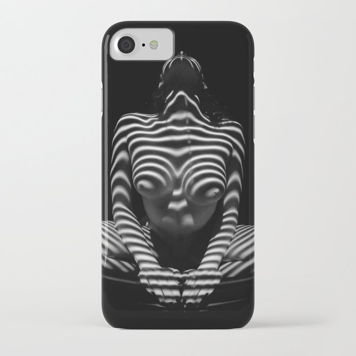 1152 mak abstract nude black white zebra striped woman topographic feminine body iphone case by artonline
