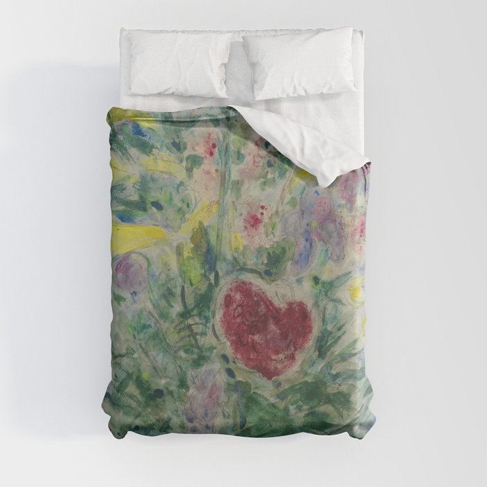 Marc Chagall Amoureux Sous un Bouquet Duvet Cover