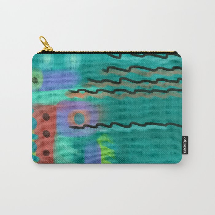 Funky Abstract Digital Painting Carry All Pouch By Jackieludtke