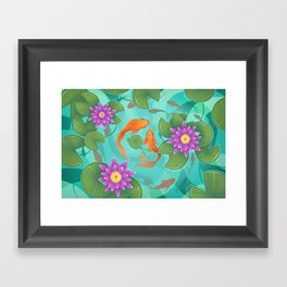 Summer Goldfish Pond Framed Art Print