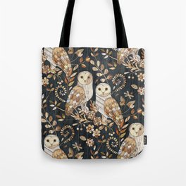 Wooden Wonderland Barn Owl Collage Tote Bag