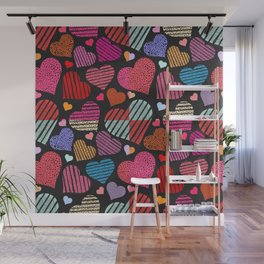 Mixed Colorful Hearts Wall Mural