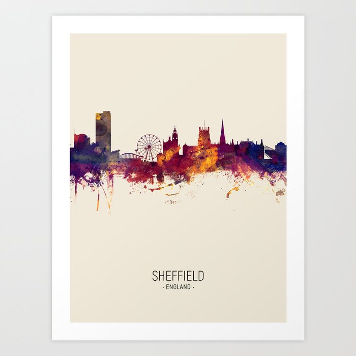 Sheffield England Skyline Art Print By Artpause Society6