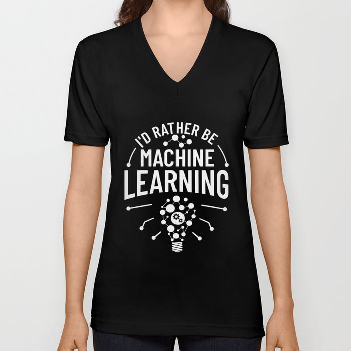Machine Learning Engineering Algorithm AI Beginner V Neck T Shirt
